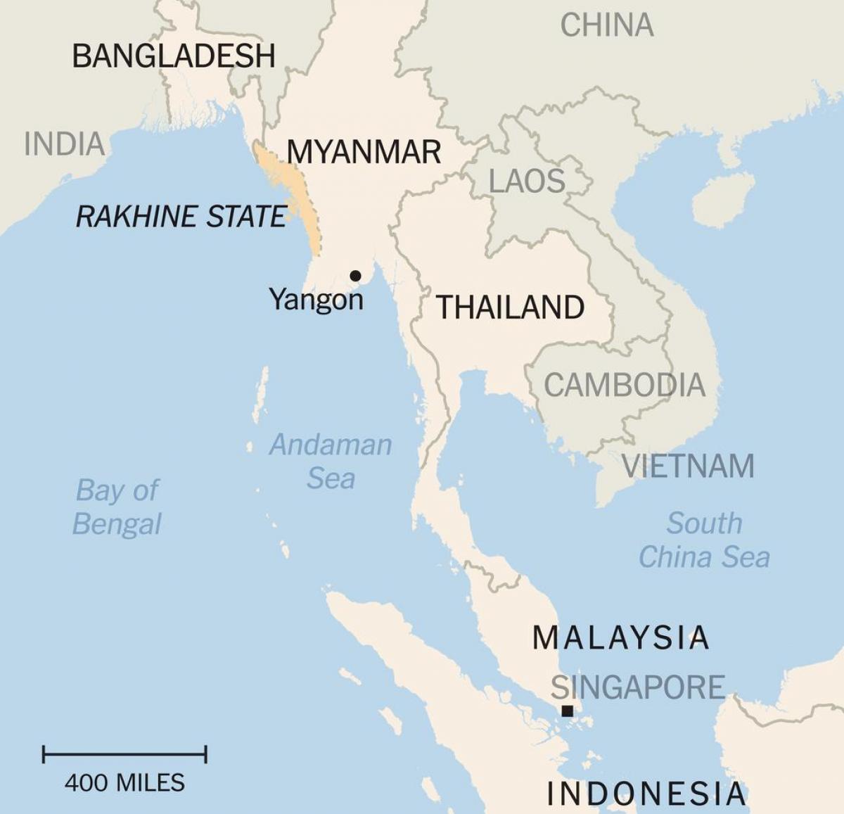 rakhine država Miramar mapu