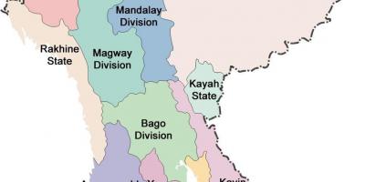 Burmi države mapu